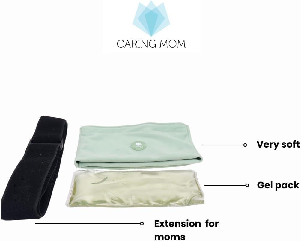 Caring Mom - Baby Colic Gas Relief, Microwavable and Reusable Gel Pack for Infants and Babies with Colic, Gas and Upset Tummies, Safe and Non-Toxic (Green)
