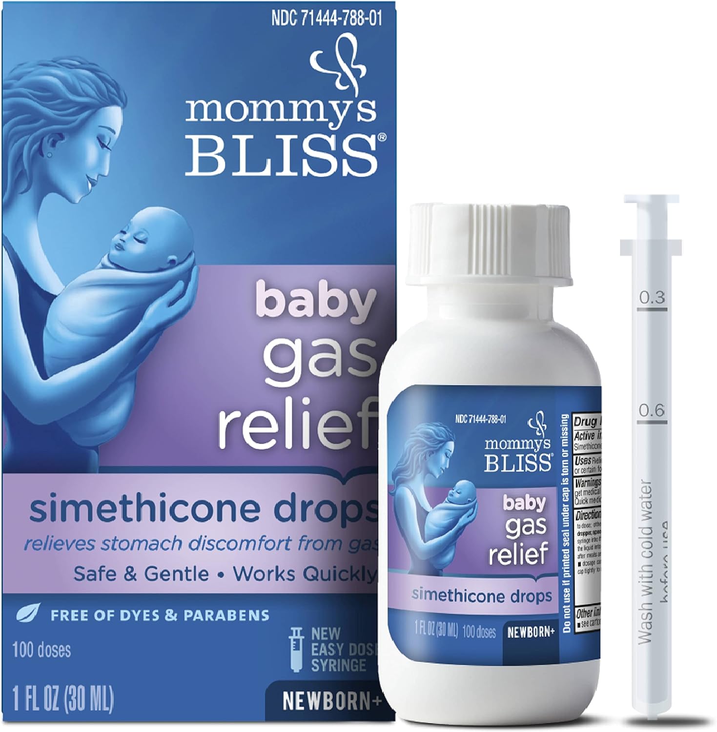 Mommys Bliss Fast-Acting Baby Gas Relief Drops 100 Servings (Pack of 1) with Baby Constipation Ease 24 Servings (Pack of 2)